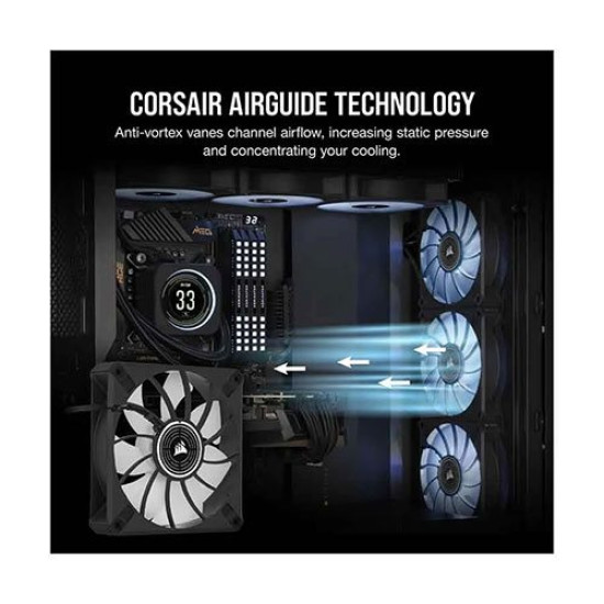 Corsair ML120 LED Elite White Premium PWM 120mm (1xFAN) Black Casing Cooling Fan