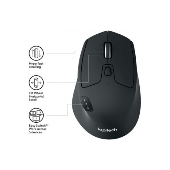 Logitech M720 TRIATHLON Multi Device Bluetooth Mouse Black