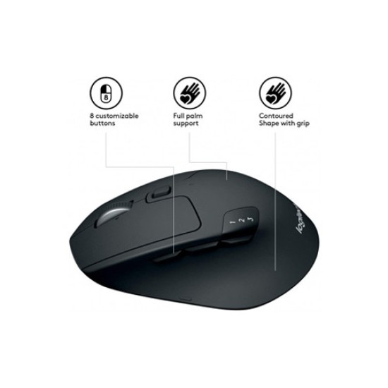 Logitech M720 TRIATHLON Multi Device Bluetooth Mouse Black